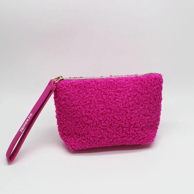 Fuzzy Plush Makeup Bag with Wrist Strap
