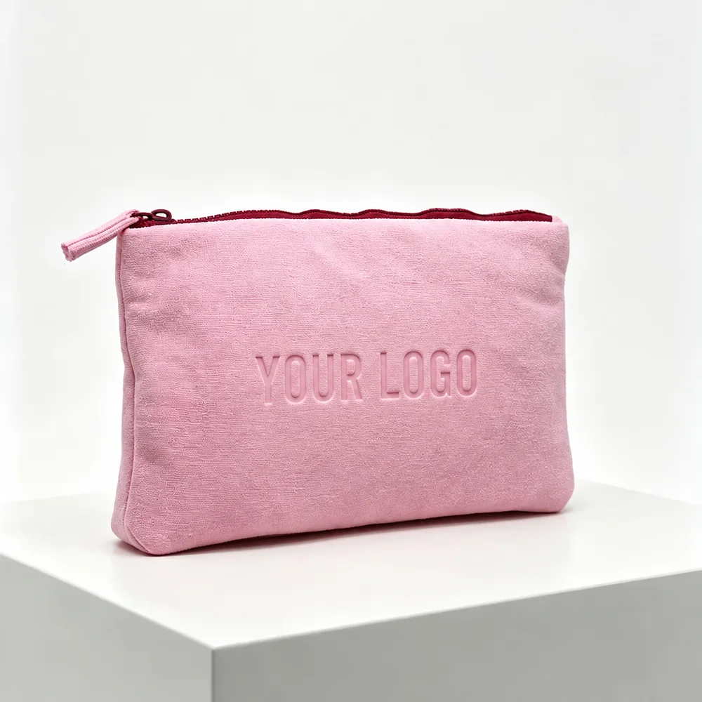 Blush Terry Cloth Makeup Bag