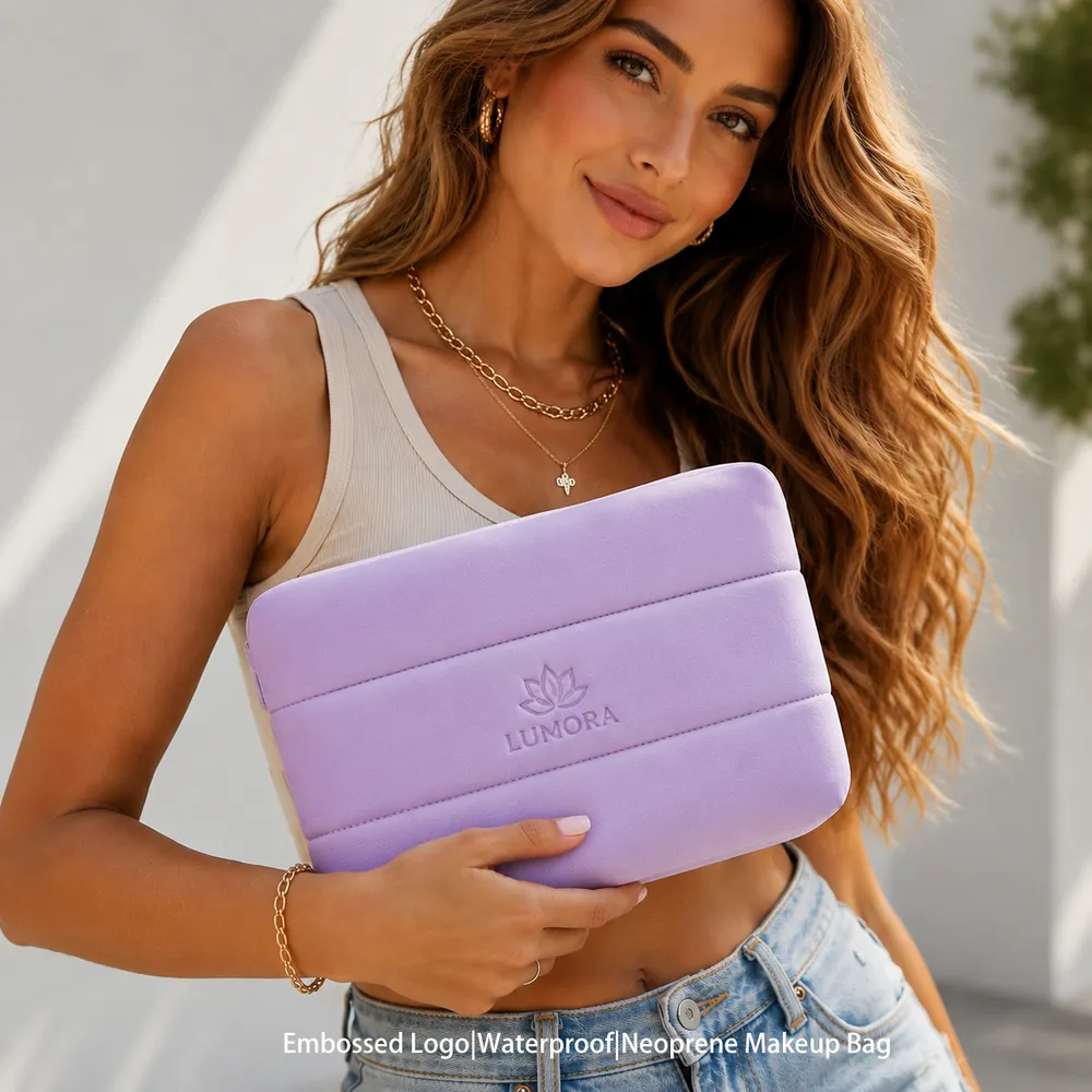 Lavender Neoprene Beauty Clutch