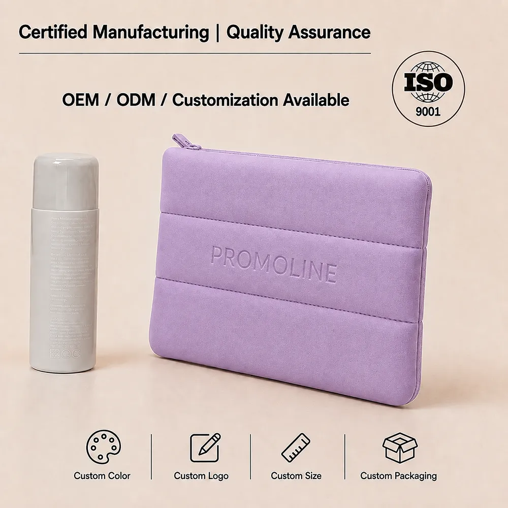 Purple Neoprene Flat Pouch with Side Loop