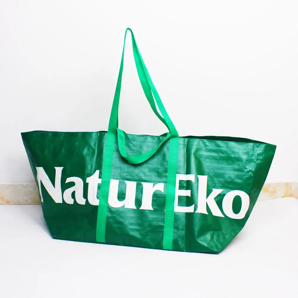 Extra Large Laminated PP Woven Tote in Green