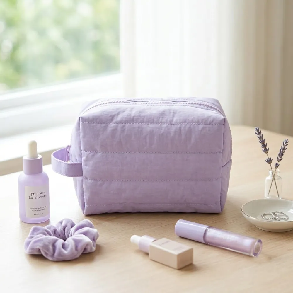 Quilted Padded Nylon Makeup Organizer