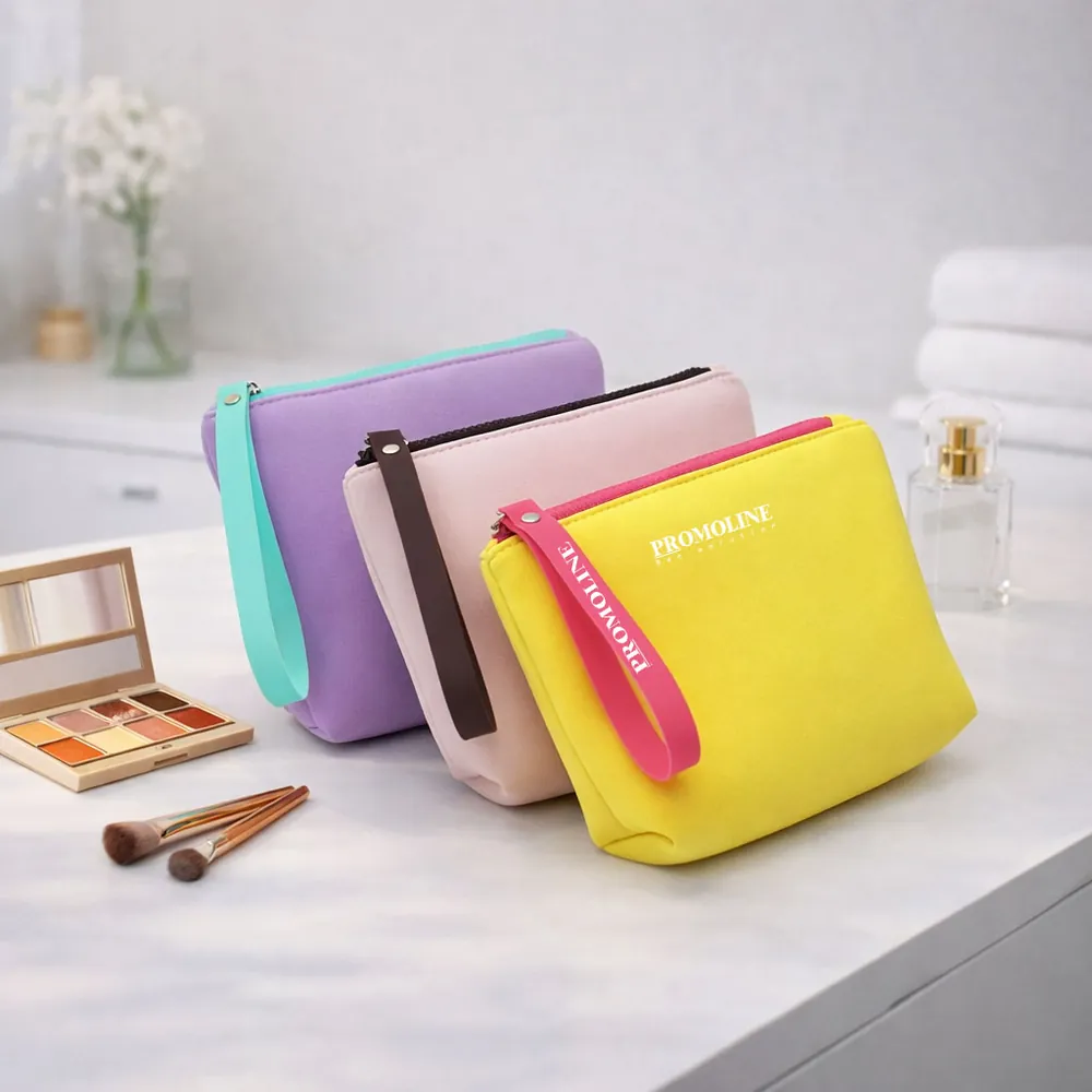 Colorful Neoprene Wristlet Cosmetic Pouch