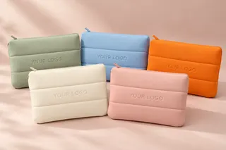 Puffy quilted makeup bags