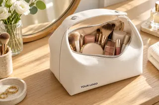 Makeup bags that stay open