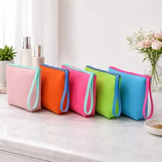 Neoprene Cosmetic Bag with Wrist Strap