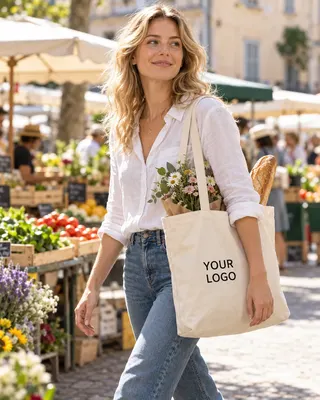 Market and grocery totes - custom canvas tote bags with your logo