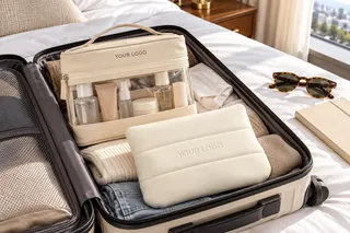 Carry-on ready - custom clear travel bags with your logo