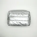Silver Puffy Quilted Makeup Case – view 5