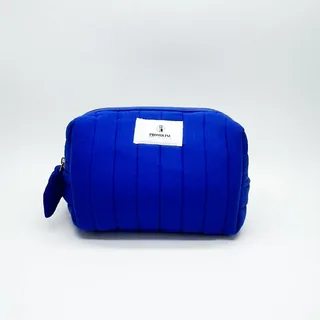 Vertical Quilted Cotton Makeup Bag