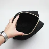 Black Quilted Puffer Cosmetic Pouch – view 4