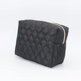 Black Quilted Puffer Cosmetic Pouch – view 1