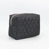 Black Quilted Puffer Cosmetic Pouch – view 3