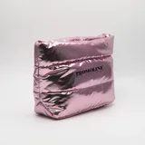 Wide Metallic Silver Puffer Makeup Bag – view 5