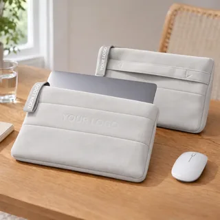 Grey Neoprene Laptop Bag with Handle