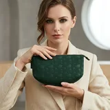 Dark Green Embossed Nylon Makeup Bag – view 2