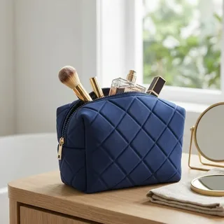 Cross-Hatch Neoprene Makeup Bag
