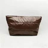 Coffee Brown Shiny Puffer Makeup Bag – view 2