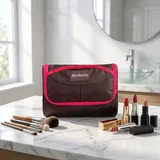 Foldable Black Toiletry Bag with Red Trim – view 1