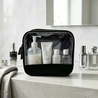 Black Clear PVC Makeup Bag for Brushes