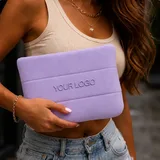 Lavender Neoprene Makeup Bag with Embossed Logo – view 1