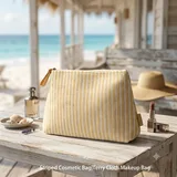 Striped Terry Cloth Cosmetic Bag – view 1