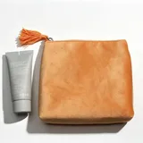 Orange Velvet Makeup Bag with Tassel – view 2