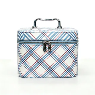Three-Piece Striped PU Makeup Case Set
