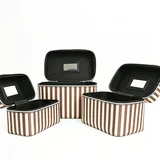 Three-Piece Striped PU Makeup Case Set – view 2