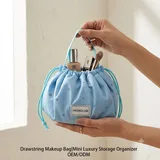 Sky Blue Star Print Nylon Drawstring Bag – view 1