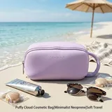 Lavender Cloud Neoprene Cosmetic Pouch with Handle – view 1