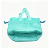 Sky Blue Drawstring Insulated Lunch Bag – view 2