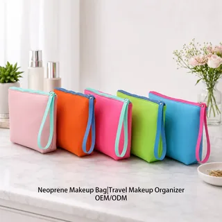 Neoprene Makeup Bag with Wrist Strap, S / M / L