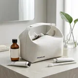 White Vintage Canvas Cosmetic Bag with Handle – view 1