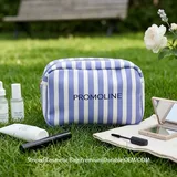 Blue Stripe Canvas Cosmetic Bag – view 1