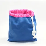 Blue Cotton Drawstring Cosmetic Bag – view 2