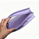 Purple Transparent PVC Cosmetic Bag with PU Trim – view 2