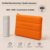Orange Soft Flat Neoprene Cosmetic Pouch – view 1