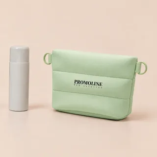Mint Green Neoprene Makeup Bag with Side Rings