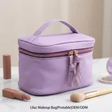 Lilac PU Makeup Bag with Tassel Zipper Pulls – view 1
