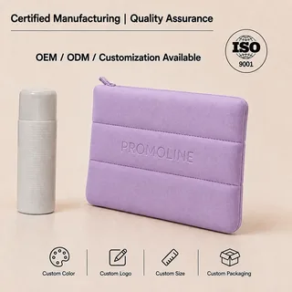 Purple Neoprene Flat Pouch with Side Loop