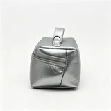 Silver Metallic Boxy Makeup Bag with Handle – view 2