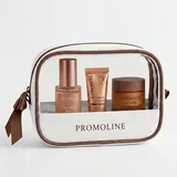 Clear PVC Cosmetic Bag with Brown Trim – view 1