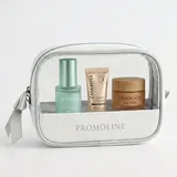 Clear Cosmetic Bag with Silver Trim and Handle – view 1