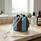 Striped Drawstring Bucket Makeup Pouch – view 1