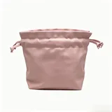 Soft Pink Polyester Drawstring Makeup Bag – view 2