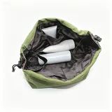 Olive Tulle Drawstring Makeup Bag with Pocket – view 2