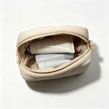 Beige Padded Neoprene Makeup Bag – view 2