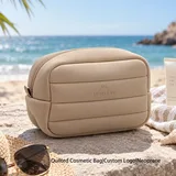 Beige Padded Neoprene Makeup Bag – view 1