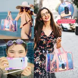 Iridescent Clear PVC Tote Bag with Pouch – view 3